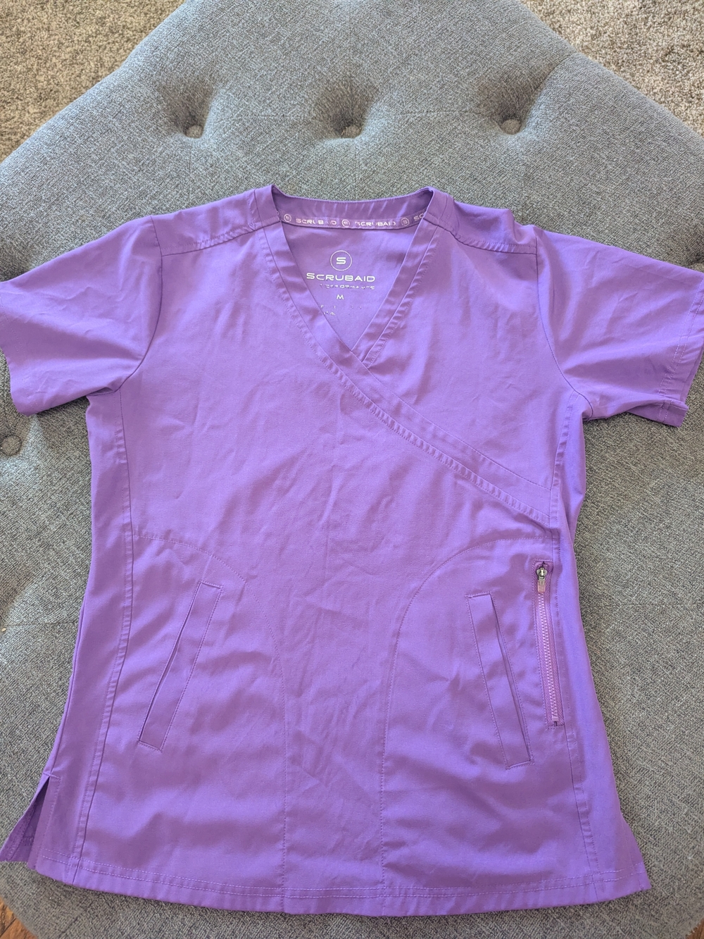 ScrubAid Women’s Lavender Wrap V-Neck Scrub Top